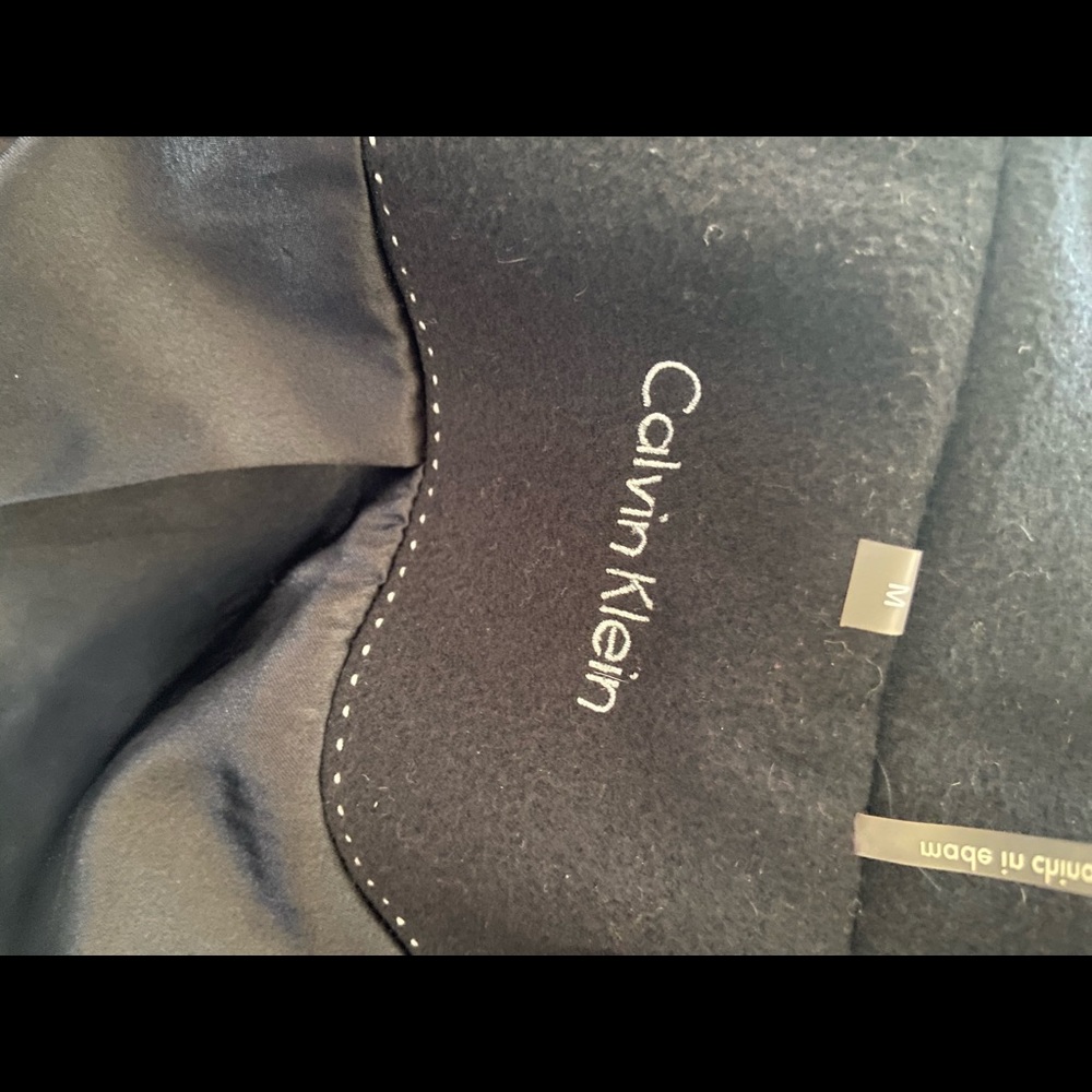 Sold! Calvin Klein Pea Coat Jacket Black Medium - Picture 6 of 8
